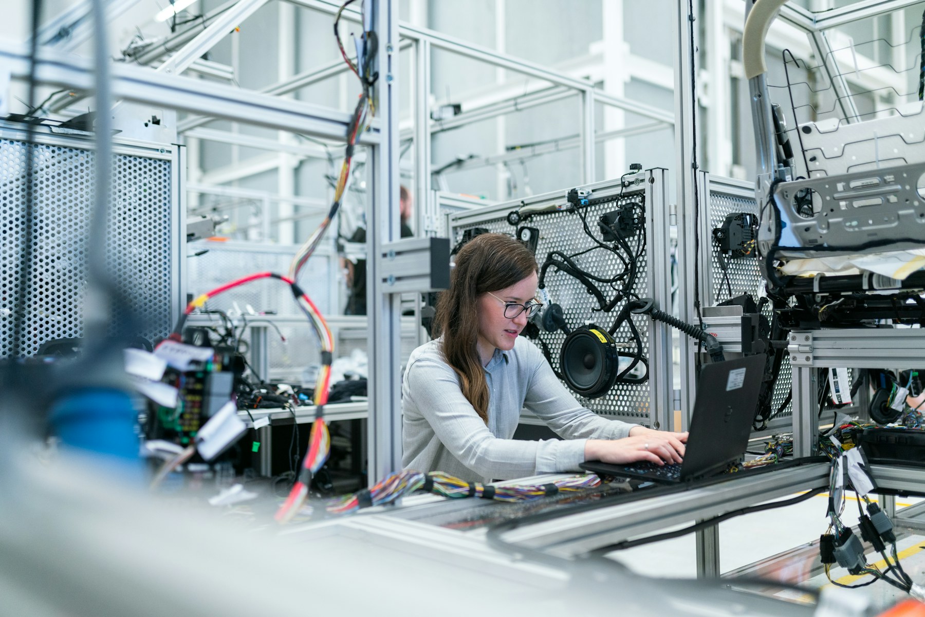 Manufacturing team reviewing production data